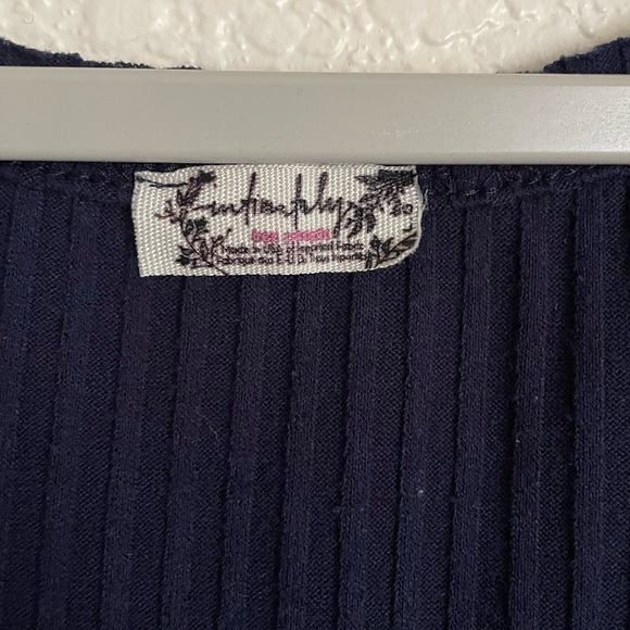 Free People FP Intimately Raw Edge Tank Top L Dark Navy - Picture 6 of 9